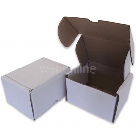 White Die Cut Folding Lid Cheap Packing Cardboard PIP Box Small Parcel 8x6x4" UK